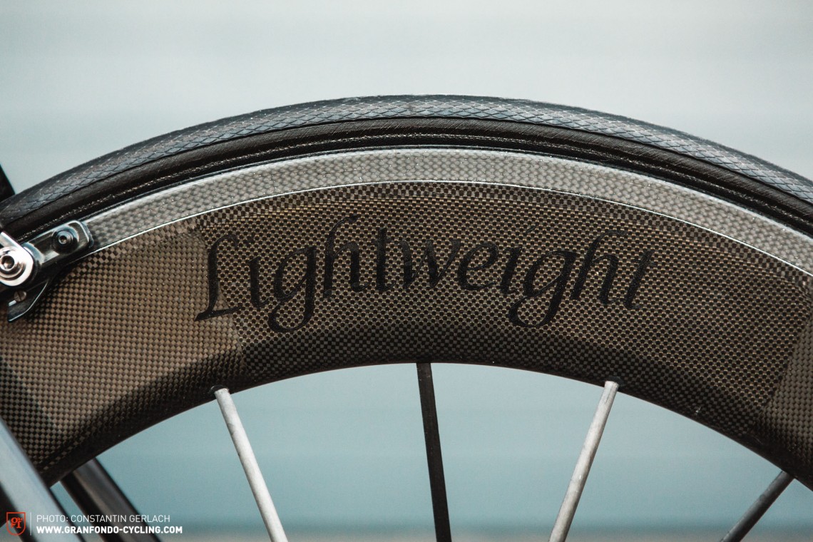 Lightwight: The custom Lightweight Fernweg wheels are not only super lightweight and aerodynamic but also very stiff (and incredibly expensive).